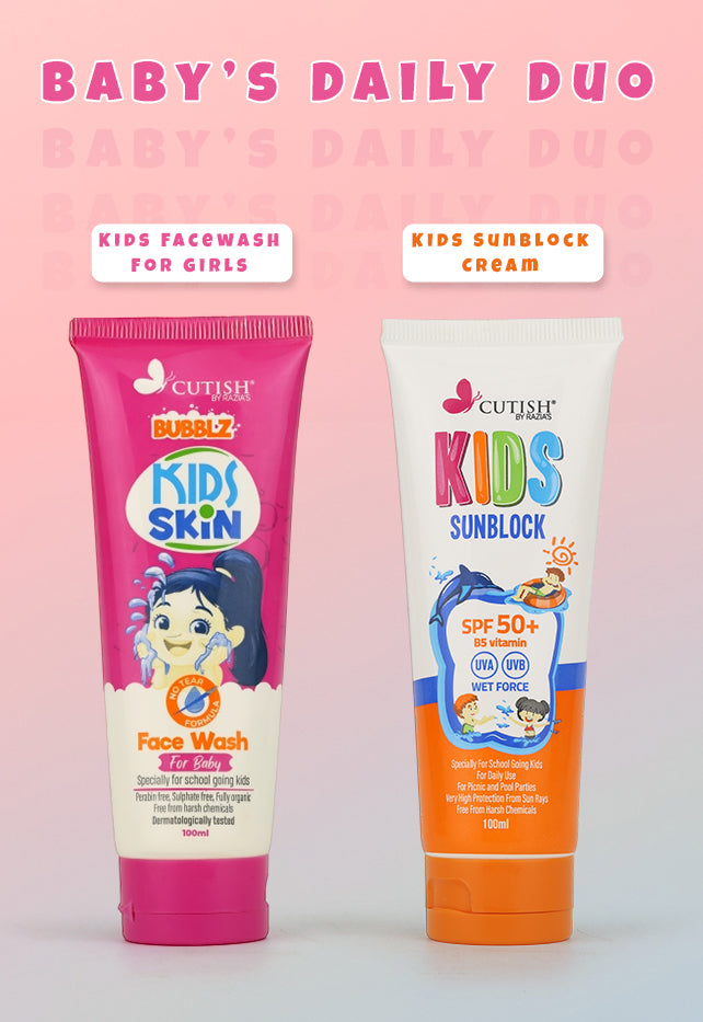 (Baby’s Daily Duo) 1 x Girls Facewash , 1 x Sunblock Cream