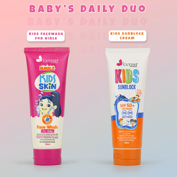 (Baby’s Daily Duo) 1 x Girls Facewash , 1 x Sunblock Cream