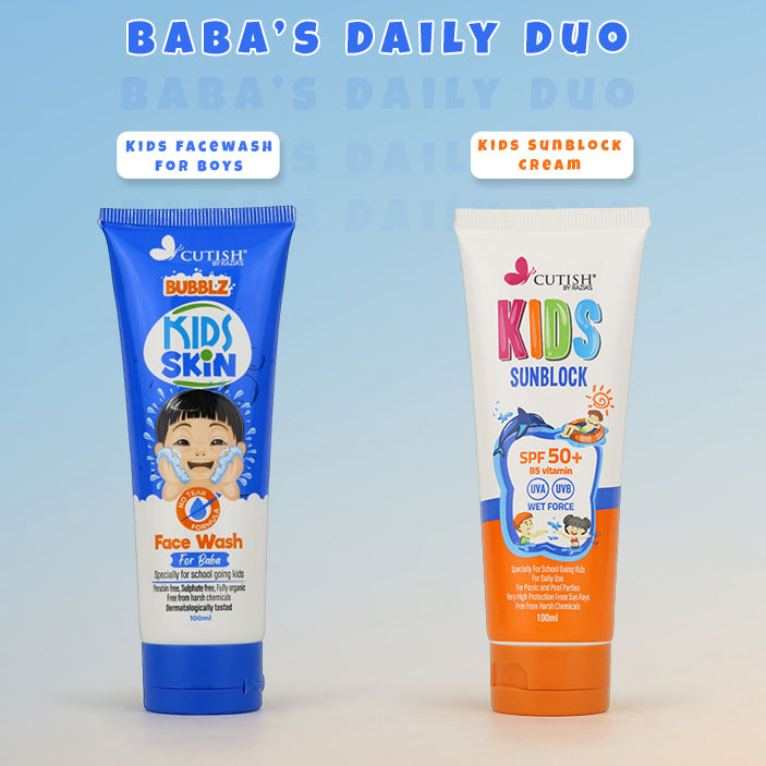 (Baba’s Daily Duo) 1 x Boys Facewash , 1 x Sunblock Cream