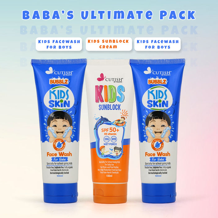 Baba’s Ultimate Pack , 2 x Boy Face wash , 1 Sun Block