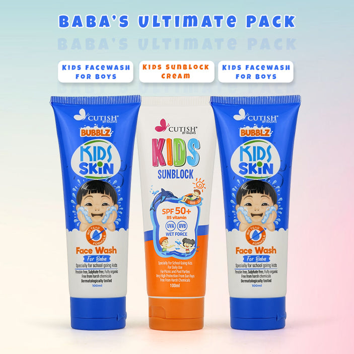 Baba’s Ultimate Pack , 2 x Boy Face wash , 1 Sun Block