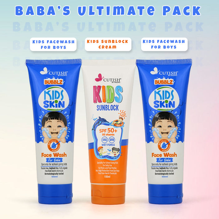 Baba’s Ultimate Pack , 2 x Boy Face wash , 1 Sun Block