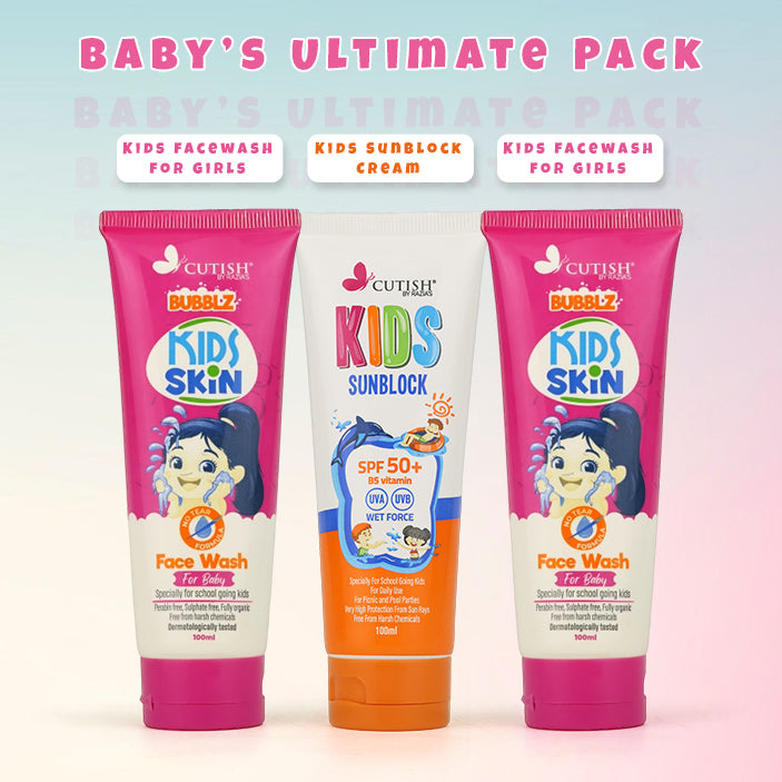 Baby’s Ultimate Pack , 2 x Girl Face Wash , 1 Sun Block