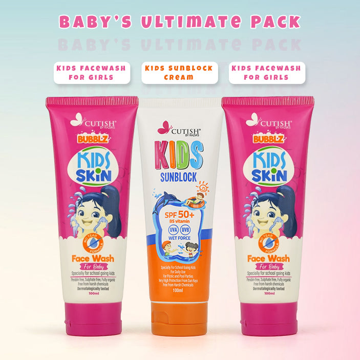 Baby’s Ultimate Pack , 2 x Girl Face Wash , 1 Sun Block