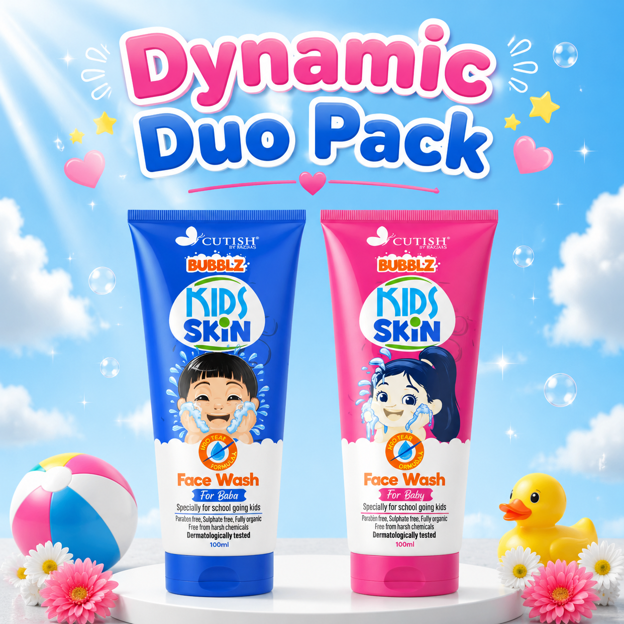 (Dynamic Duo Pack) 1 x Boys Facewash , 1 x Girls Facewash